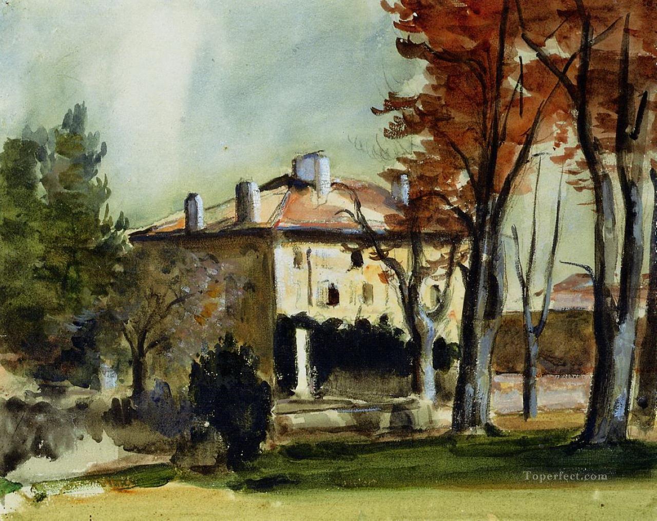 The Manor House at Jas de Bouffan Paul Cezanne scenery Oil Paintings